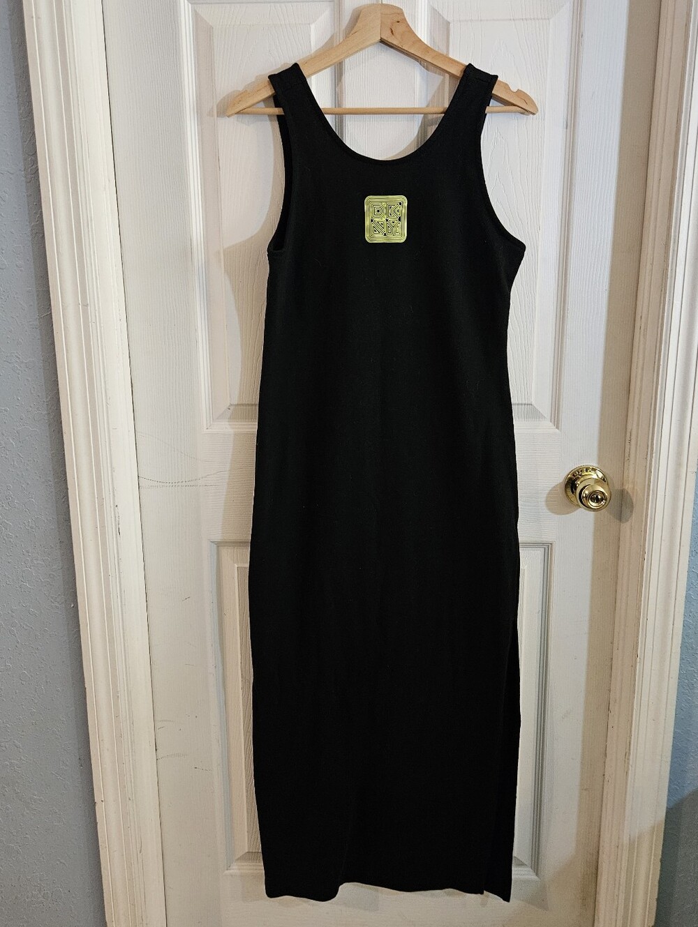 DKNY Womens Ribbed Maxi Tank Dress Summer  Beach Black Size XS